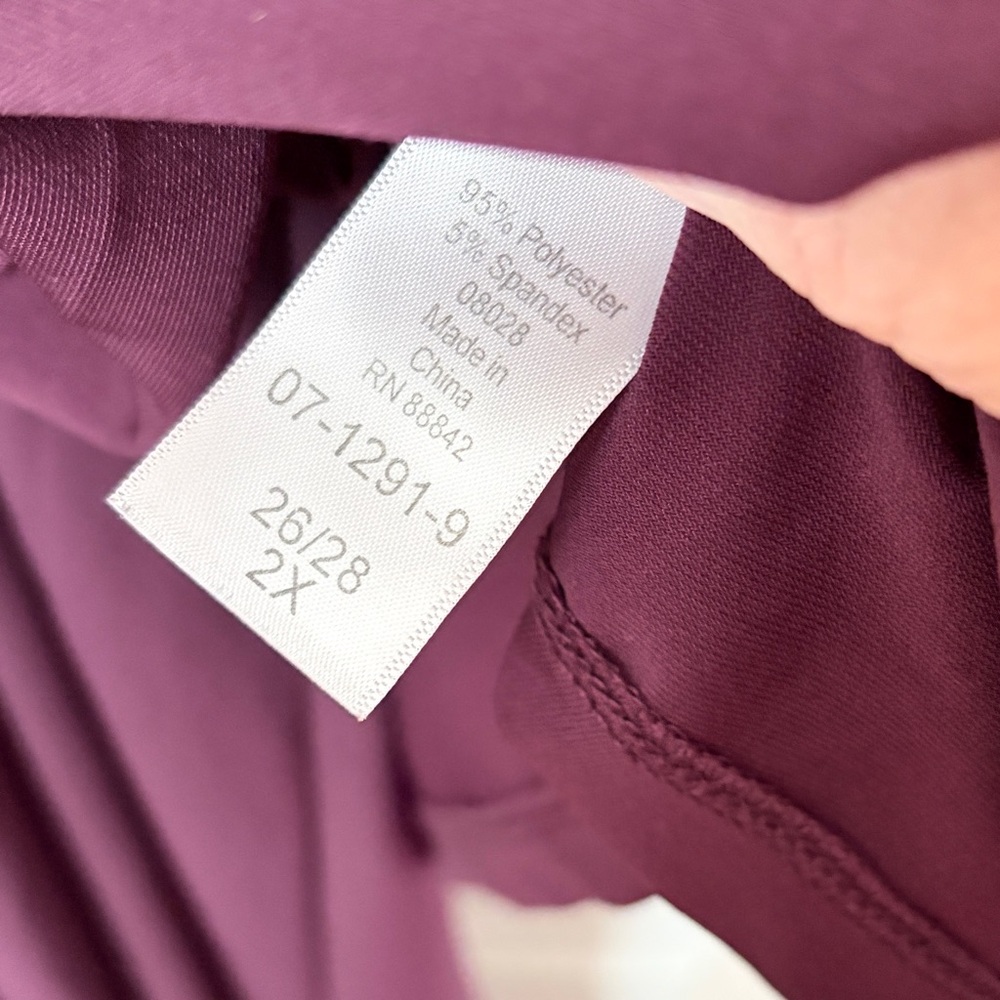 Dark Plum Long Sleeve Dress, Cardigan and Scarf. Plus size 2x - Picture 6 of 7